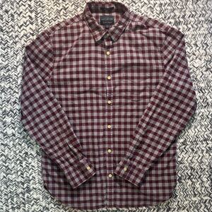 Lucky Men's MaroonClassic Checkered Shirt Size Large Like New